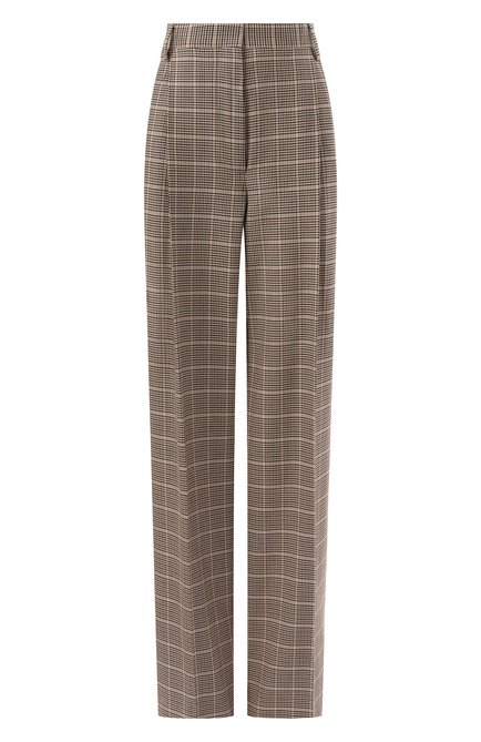 Женские хлопковые брюки DRIES VAN NOTEN бежевого цвета, арт. 242-010903-9352 | Фото 1 (Материал сплава: Проставлено; Длина (брюки, джинсы): Удлиненные; Драгоценные камни: Проставлено)
