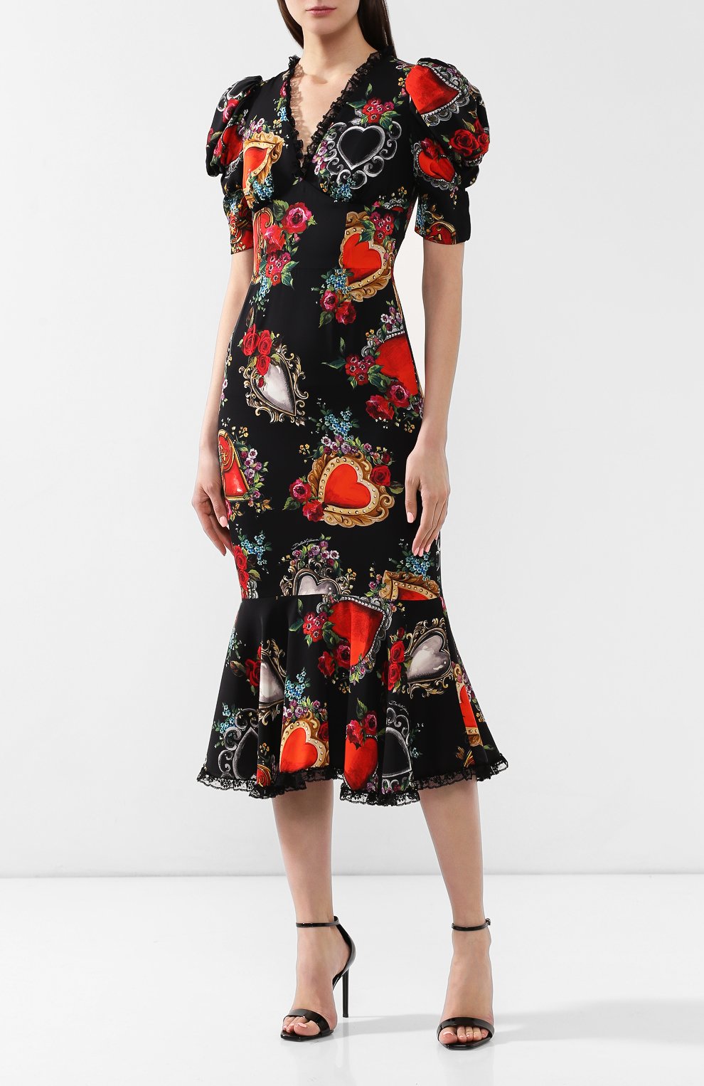 Платье из смеси шелка и хлопка DOLCE & GABBANA, арт. F6D9WT/FSAYM, фото 3