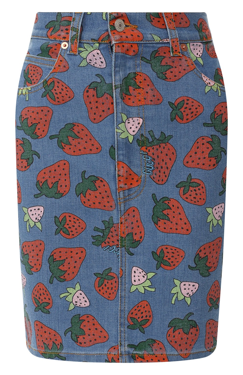 Джинсовая юбка GUCCI синего цвета по цене 74950 руб., арт. 539778/XDANI, фото 1 Джинсовая юбка GUCCI, арт. 539778/XDANI, фото 1