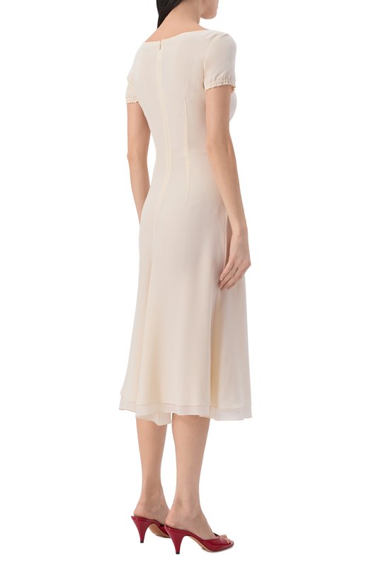 Шелковое платье Gooroo D075-2006-101-SS26 Кремовый  D075-2006-101-SS26 Фото 3