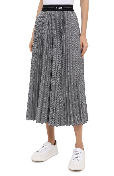 Юбка-миди MSGM черно-белого цвета по цене 53100 руб., арт. 2941MDD13P 207780, фото 4 Юбка-миди MSGM, арт. 2941MDD13P 207780, фото 4