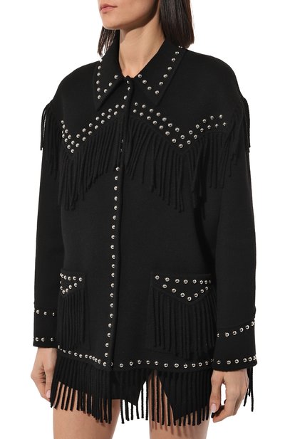 Шерстяной жакет P.A.R.O.S.H. черного цвета по цене 156500 руб., арт. LEAK-D430996B, фото 3 Шерстяной жакет P.A.R.O.S.H., арт. LEAK-D430996B, фото 3