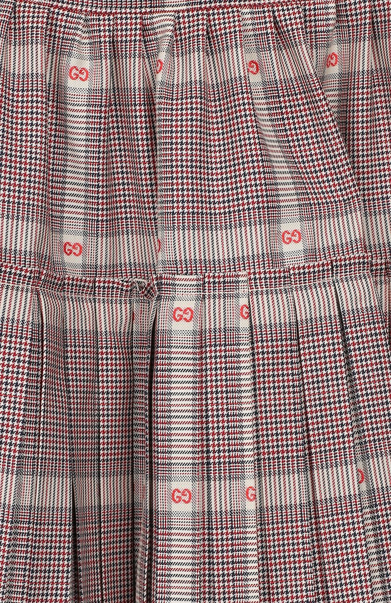 Детская юбка из смеси шерсти и вискозы GUCCI разноцветного цвета, арт. 570968/ZB418 | Фото 3 (Статус проверки: Проверена категория; Материал внешний: Шерсть; Случай: Повседневный; Нос: Не проставлено; Автоматизация Diginetica: Не назначено; Ростовка одежда: 10 - 11 лет | 140 - 146см, 12 лет | 152 см, 5 лет | 110 см, 6 лет | 116 см, 8 лет | 128 см)