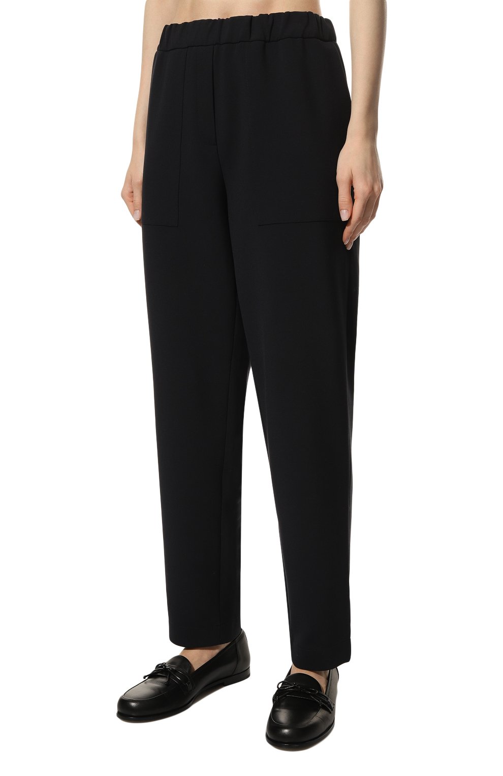 Брюки из хлопка и шелка NOBLE&BRULEE темно-синего цвета по цене 31200 руб., арт. NB9505/1, фото 3 Брюки из хлопка и шелка NOBLE&BRULEE, арт. NB9505/1, фото 3