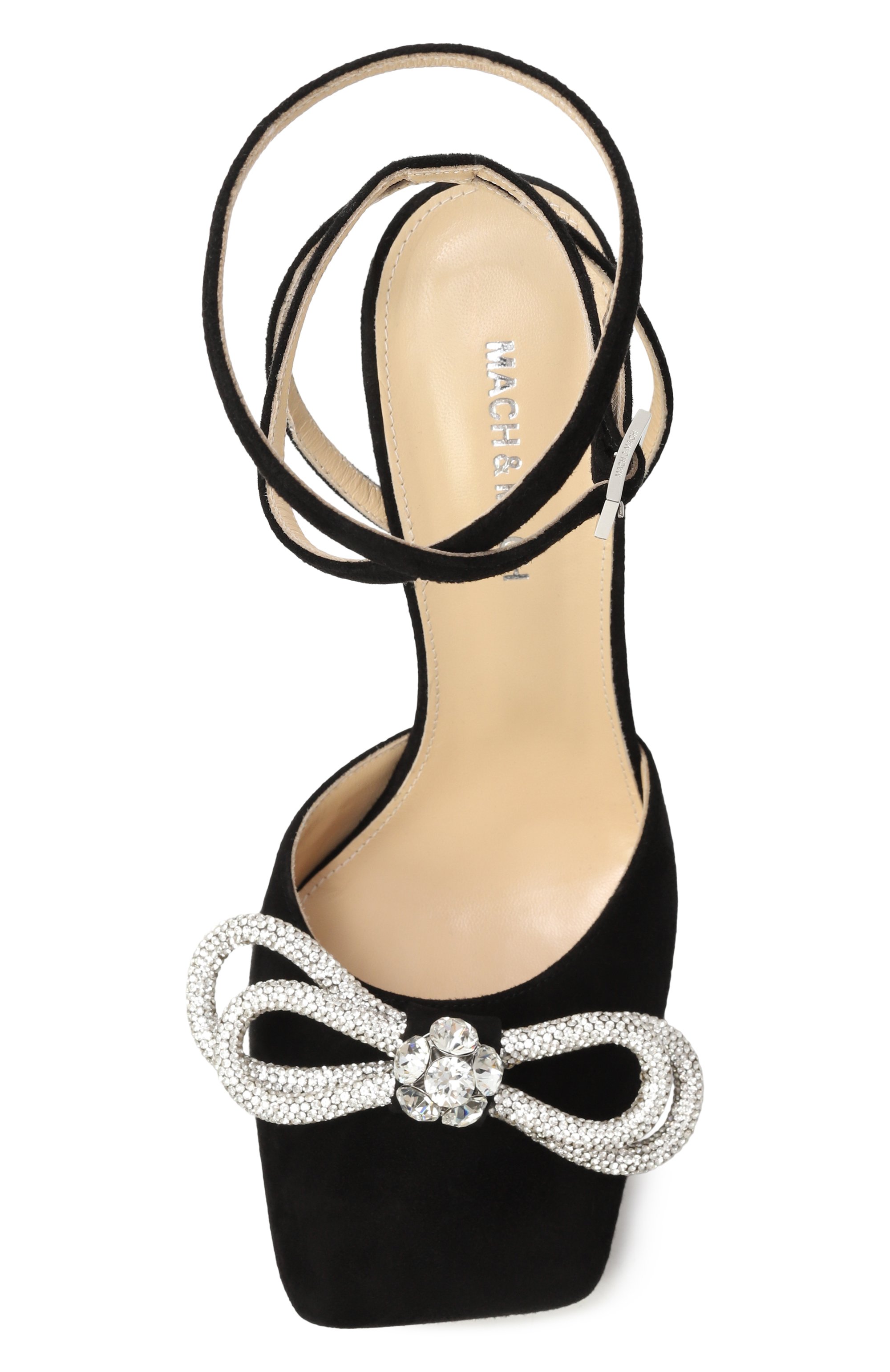 Замшевые туфли double bow 95 MACH & MACH, арт. FW25-S0943-95-SUE-BLK, фото 6