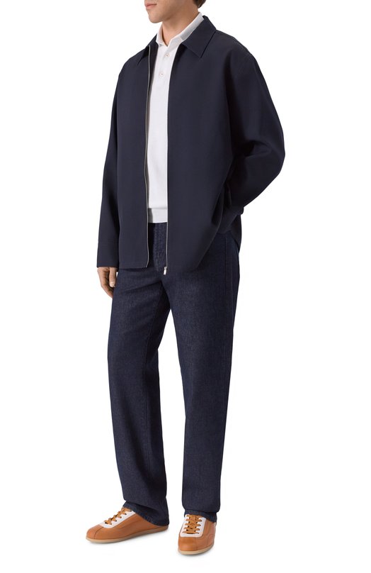 Кожаные кеды Brunello Cucinelli MZUVRSD337 Коричневый  MZUVRSD337 Фото 2