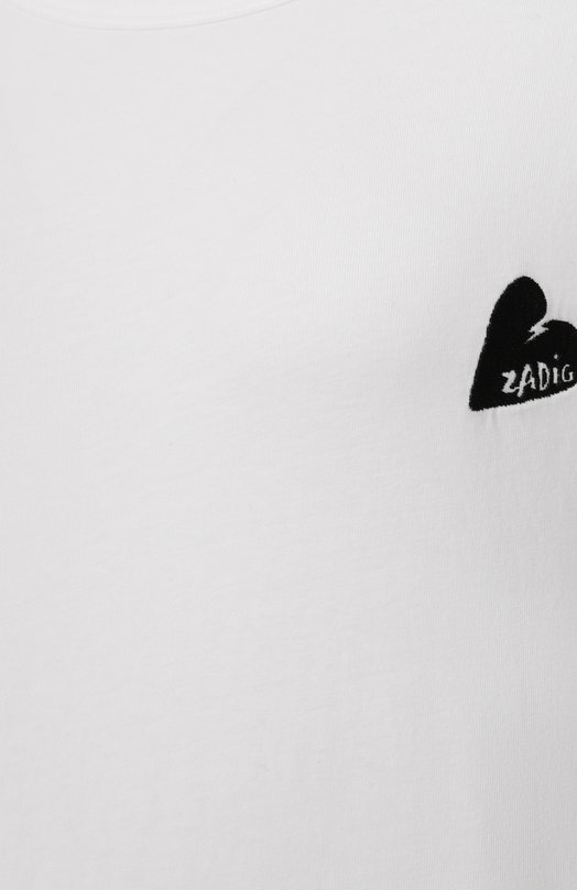 Хлопковая футболка Zadig and Voltaire JWTS02781 Белый  JWTS02781 Фото 6
