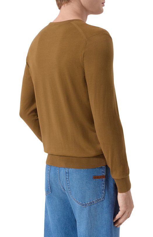 Шерстяной джемпер Loro Piana FAI1916 Коричневый  FAI1916 Фото 4