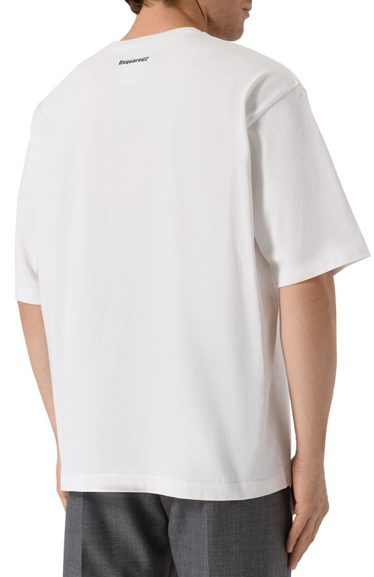 Хлопковая футболка Dsquared2 S74GD1478/D20033 Белый  S74GD1478/D20033 Фото 4