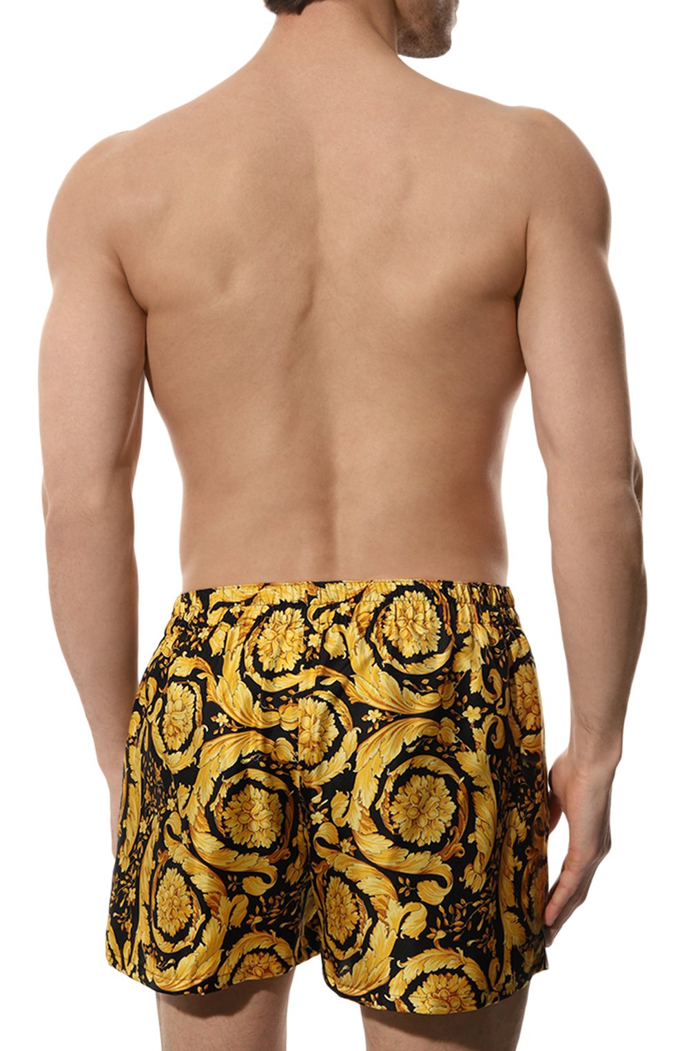 Шелковые боксеры VERSACE желтого цвета по цене 84950 руб., арт. 1007858/1A04661, фото 3 Шелковые боксеры VERSACE, арт. 1007858/1A04661, фото 3