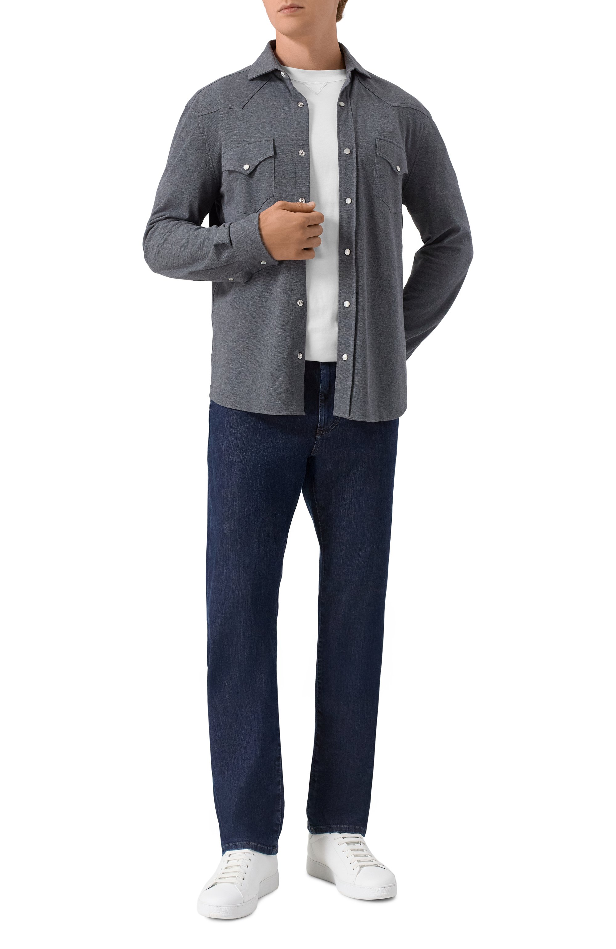 Хлопковая рубашка BRUNELLO CUCINELLI, арт. ME854B2268, фото 2