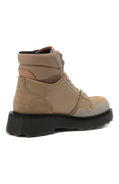 Комбинированные ботинки OFF-WHITE бежевого цвета по цене 72050 руб., арт. 0MIA228F21FAB0016110, фото 5 Комбинированные ботинки OFF-WHITE, арт. 0MIA228F21FAB0016110, фото 5