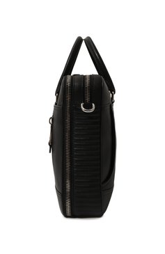 Мужская портфель biker MOSCHINO черного цвета, арт. A7448/8002 | Фото 4 (Материал сплава: Проставлено; Драгоценные камни: Проставлено; Ремень/цепочка: На ремешке; Размер: large; Материал: Натуральная кожа; Сумки-технические: Портфели)