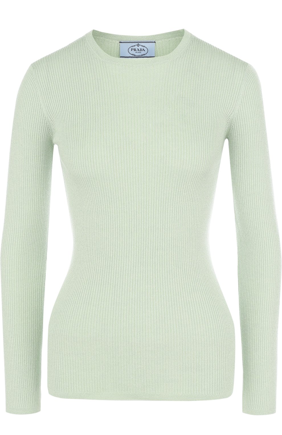 Приталенный пуловер фактурной вязки с круглым вырезом PRADA, арт. P24D0L-1QIN-F0194, фото 1