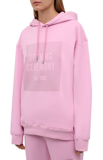 Хлопковое худи OPENING CEREMONY розового цвета по цене 30700 руб., арт. YWBB006F21FLE001, фото 3 Хлопковое худи OPENING CEREMONY, арт. YWBB006F21FLE001, фото 3