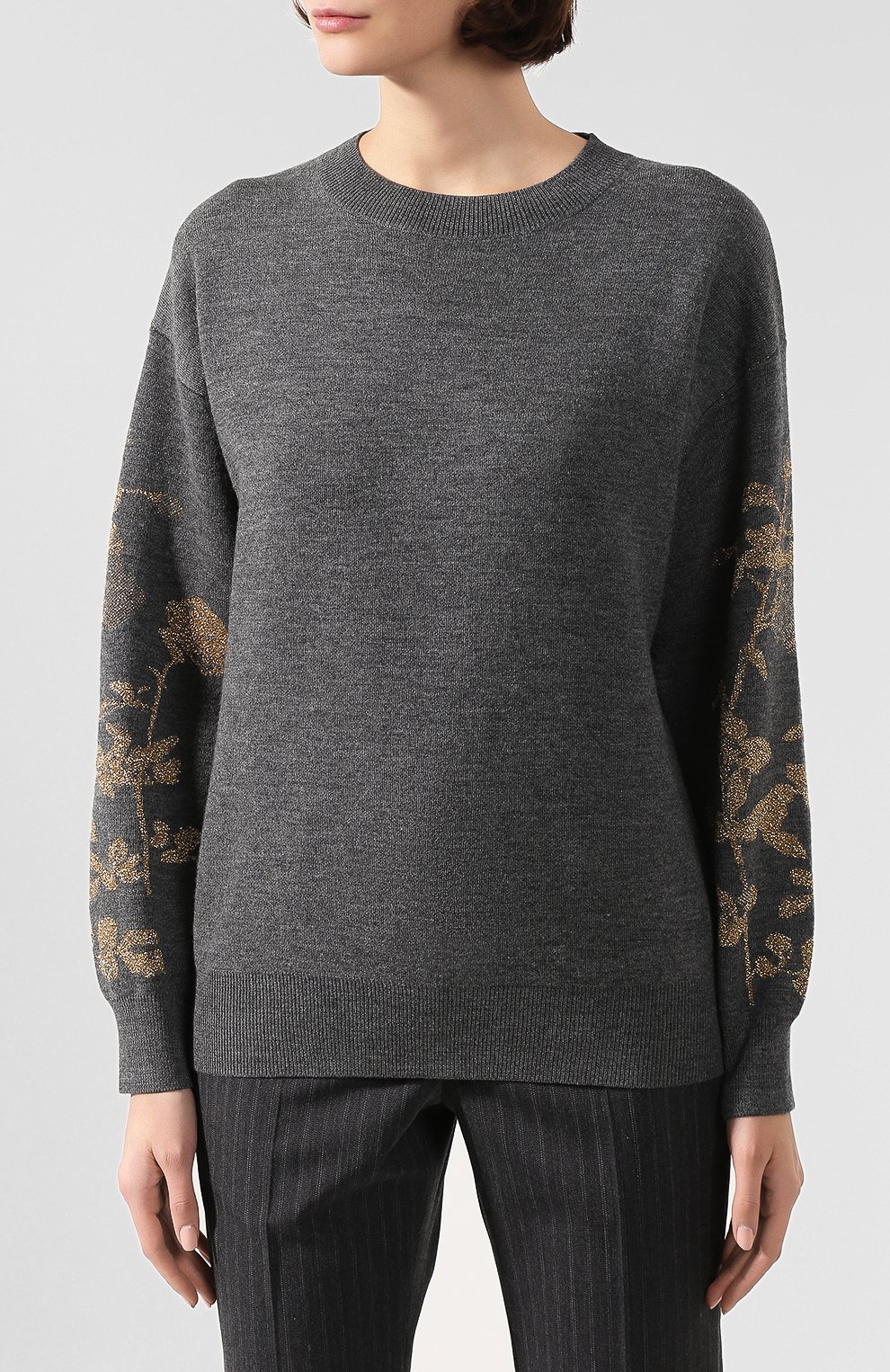 Шерстяной пуловер DRIES VAN NOTEN темно-серого цвета по цене 57000 руб., арт. 192-11204-8726, фото 3 Шерстяной пуловер DRIES VAN NOTEN, арт. 192-11204-8726, фото 3
