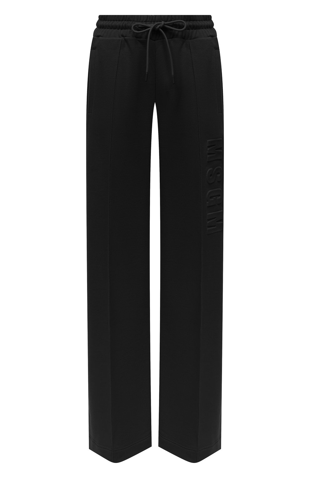 Хлопковые брюки MSGM черного цвета по цене 32150 руб., арт. 3241MDP66 227299, фото 1 Хлопковые брюки MSGM, арт. 3241MDP66 227299, фото 1