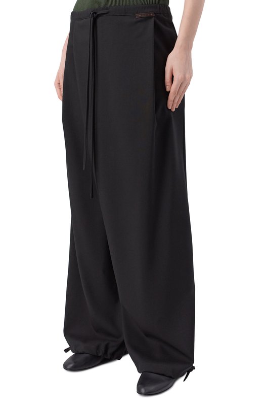 Шерстяные брюки Marni PAMA0634A0/UTW839 Чёрный  PAMA0634A0/UTW839 Фото 3