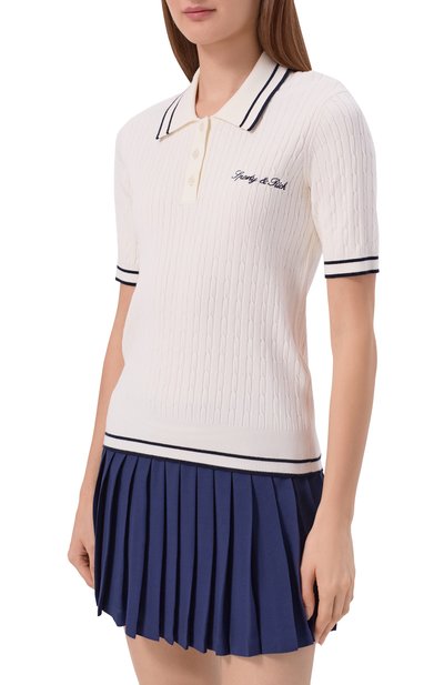 Поло из вискозы SPORTY AND RICH, арт. T006875326WH63, фото 3