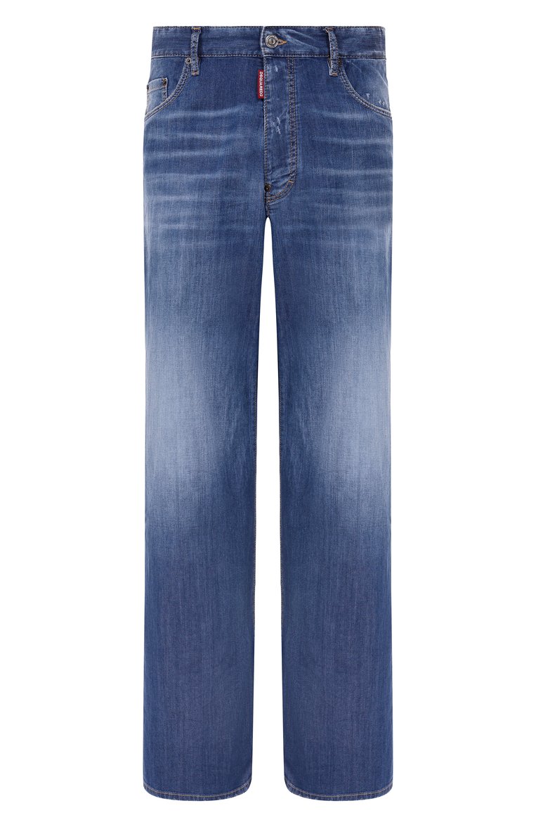 Мужские джинсы DSQUARED2 синего цвета, арт. S78LB0105/S30341 | Фото 1 (Кросс-КТ: Деним; Длина (брюки, джинсы): Стандартные; Детали: Вышивка, Делаве; Силуэт М (брюки): Широкие; Материал внешний: Хлопок, Деним; Стили: Streetwear; Автоматизация ТО: Проставлено; Автоматизация состава: Проставлено)