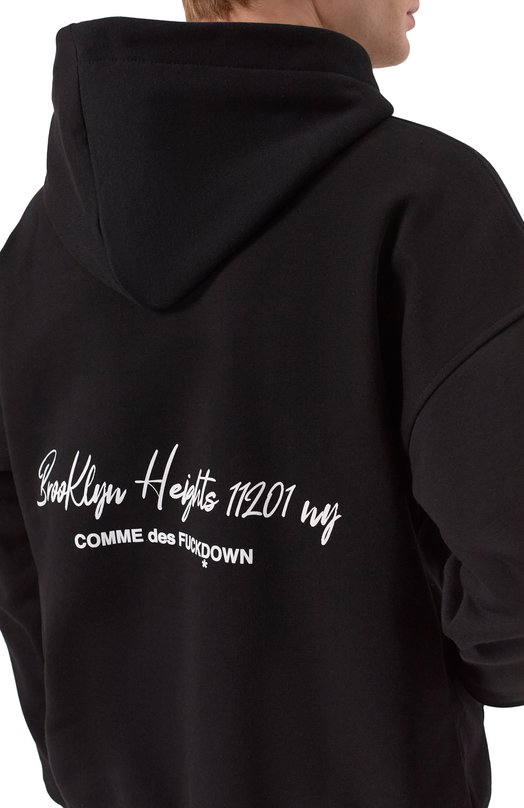 Хлопковое худи Comme des Fuckdown CFABM01854 Чёрный  CFABM01854 Фото 5