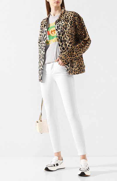 Хлопковая футболка GUCCI серого цвета по цене 28950 руб., арт. 539081/XJBYA, фото 2 Хлопковая футболка GUCCI, арт. 539081/XJBYA, фото 2