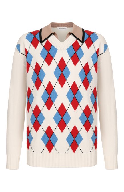 Мужской свитер из хлопка и шерсти DRIES VAN NOTEN, арт. 021237/3730
