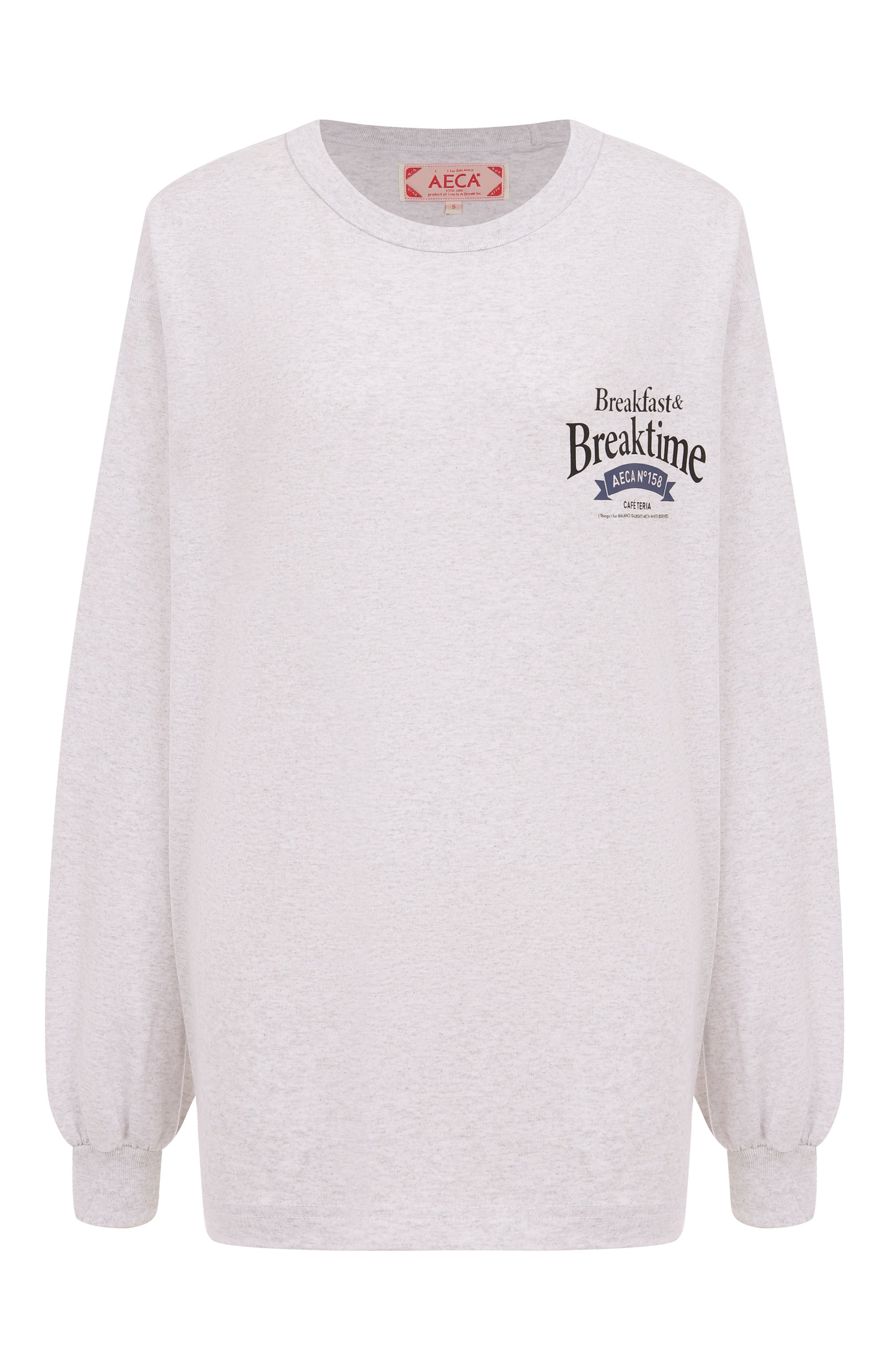 Хлопковый свитшот AECA WHITE, арт. AWCMSSBBTTLST001A2.LIGHT GREY (XL), фото 1