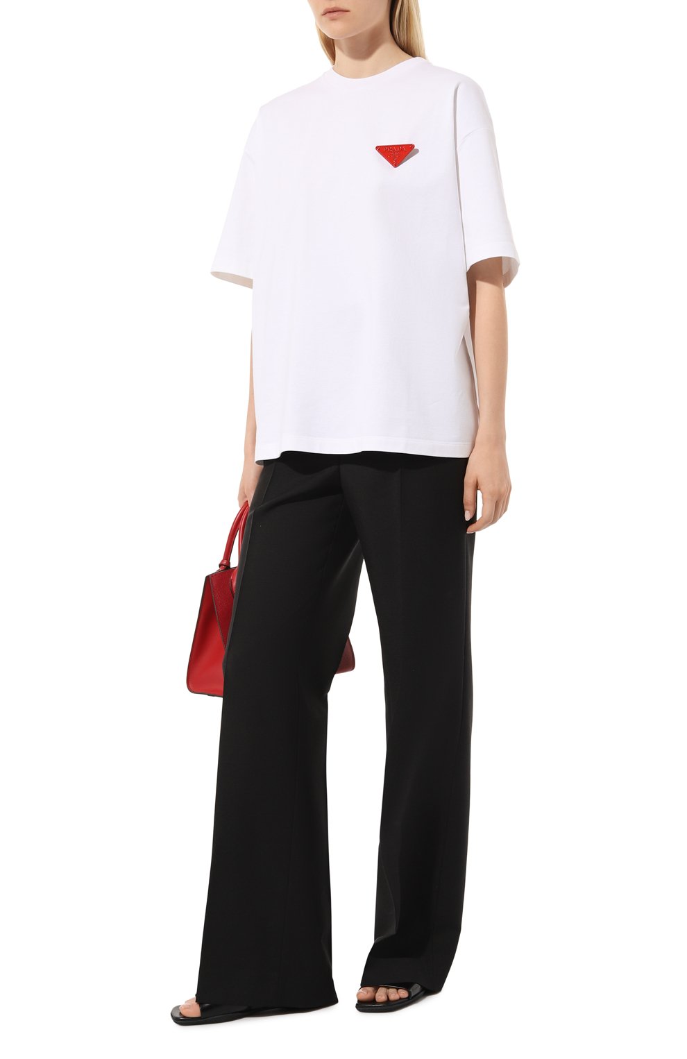 Хлопковая футболка PRADA, арт. 3558A-10UP-F0009-211, фото 2