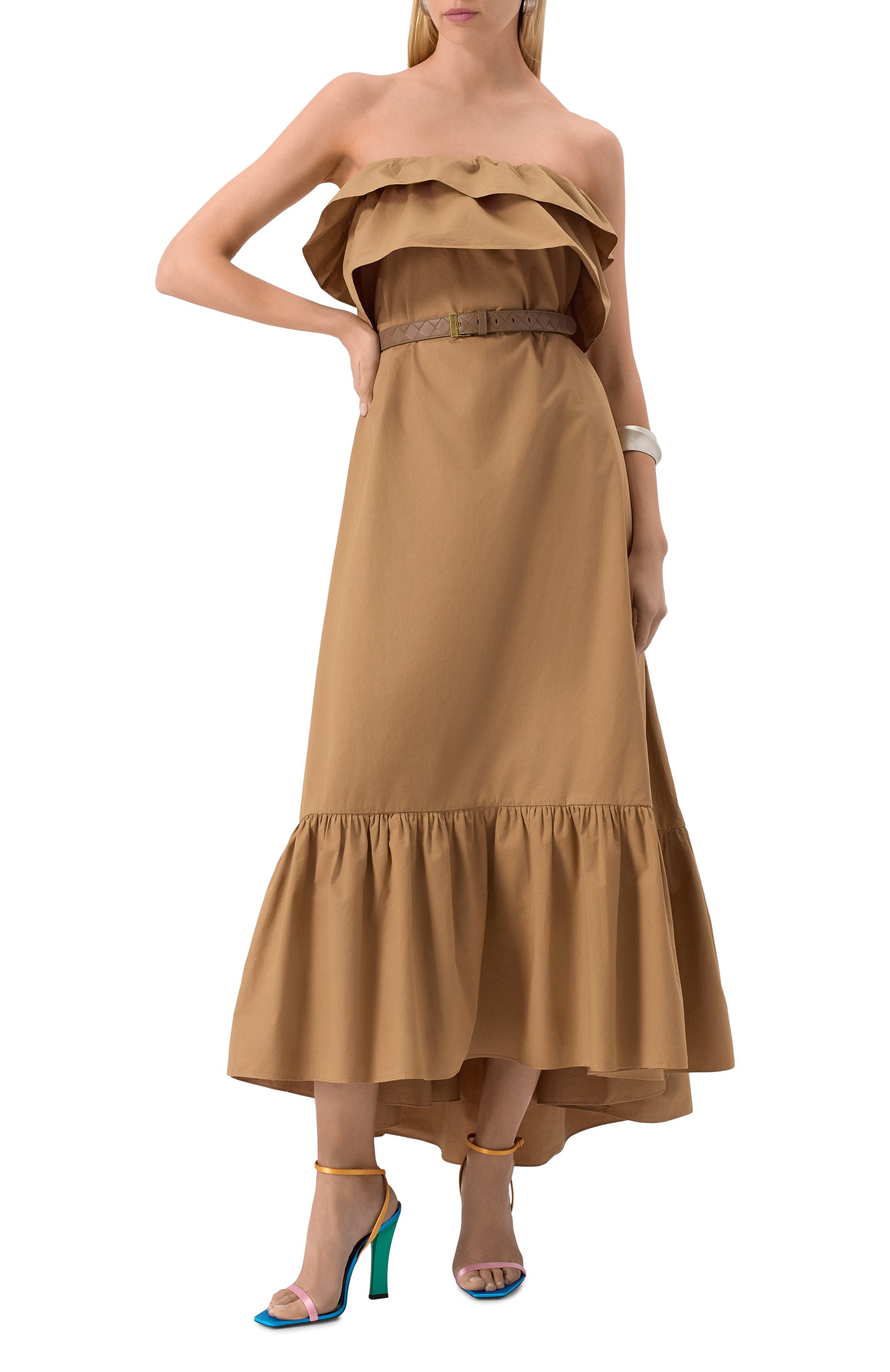 Текстильные босоножки dominique SAINT LAURENT, арт. 818184/9QNAT, фото 2