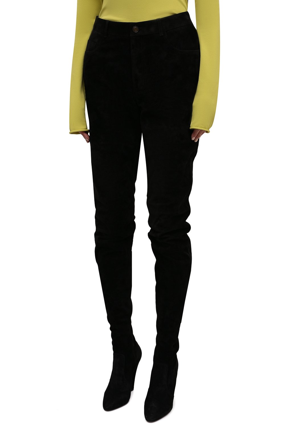 Замшевые брюки SAINT LAURENT, арт. 675724/0LI00, фото 3