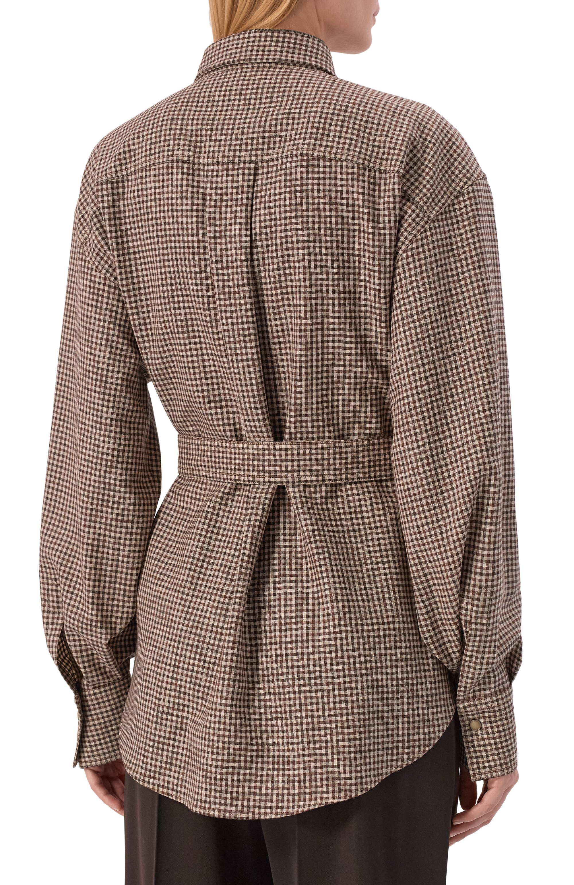 Шерстяная рубашка BRUNELLO CUCINELLI коричневого цвета по цене 250500 руб., арт. MB149MQ206, фото 4 Шерстяная рубашка BRUNELLO CUCINELLI, арт. MB149MQ206, фото 4