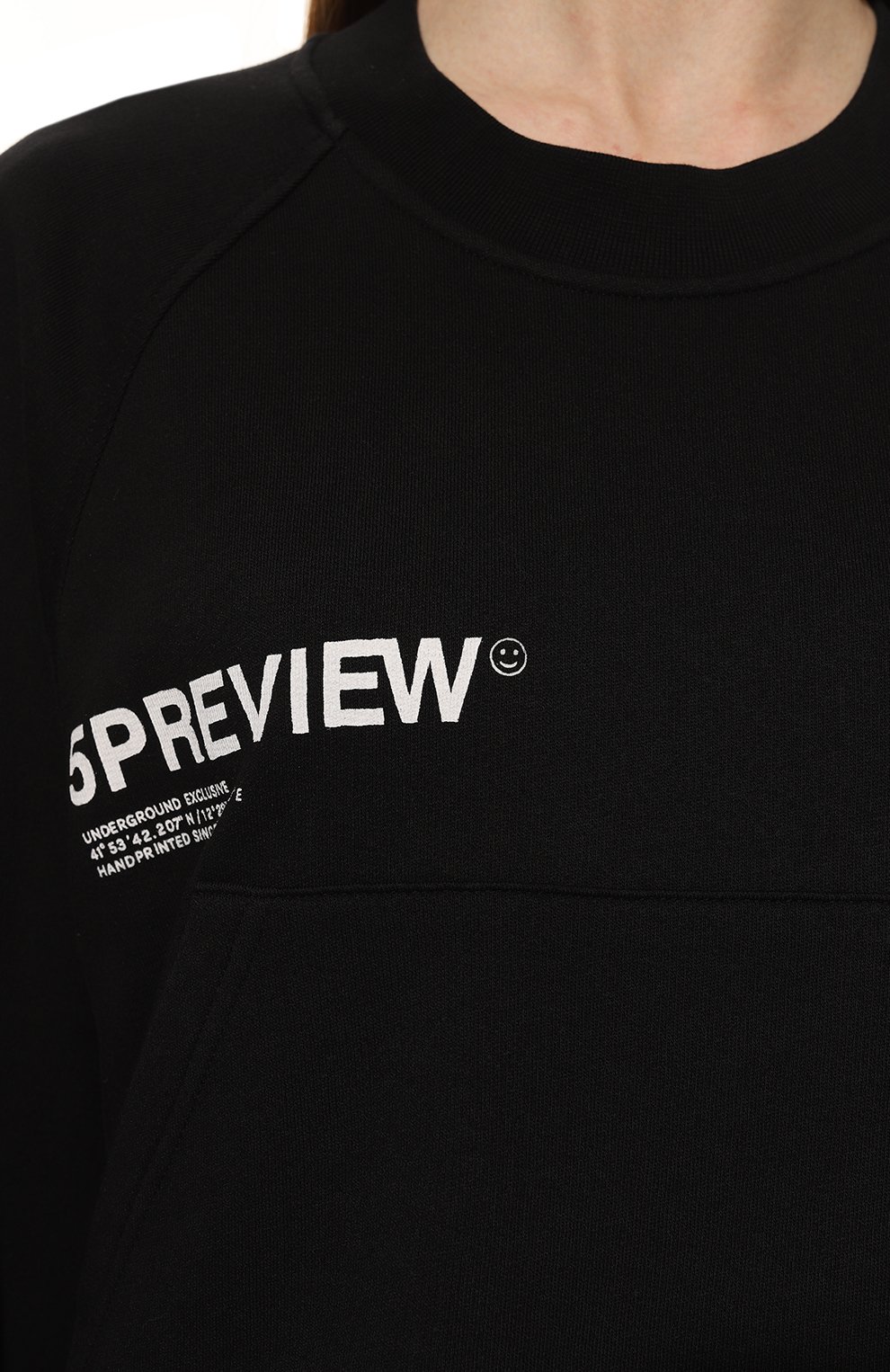 Хлопковый свитшот 5PREVIEW черного цвета по цене 18350 руб., арт. 5PWAW22044A., фото 5 Хлопковый свитшот 5PREVIEW, арт. 5PWAW22044A., фото 5