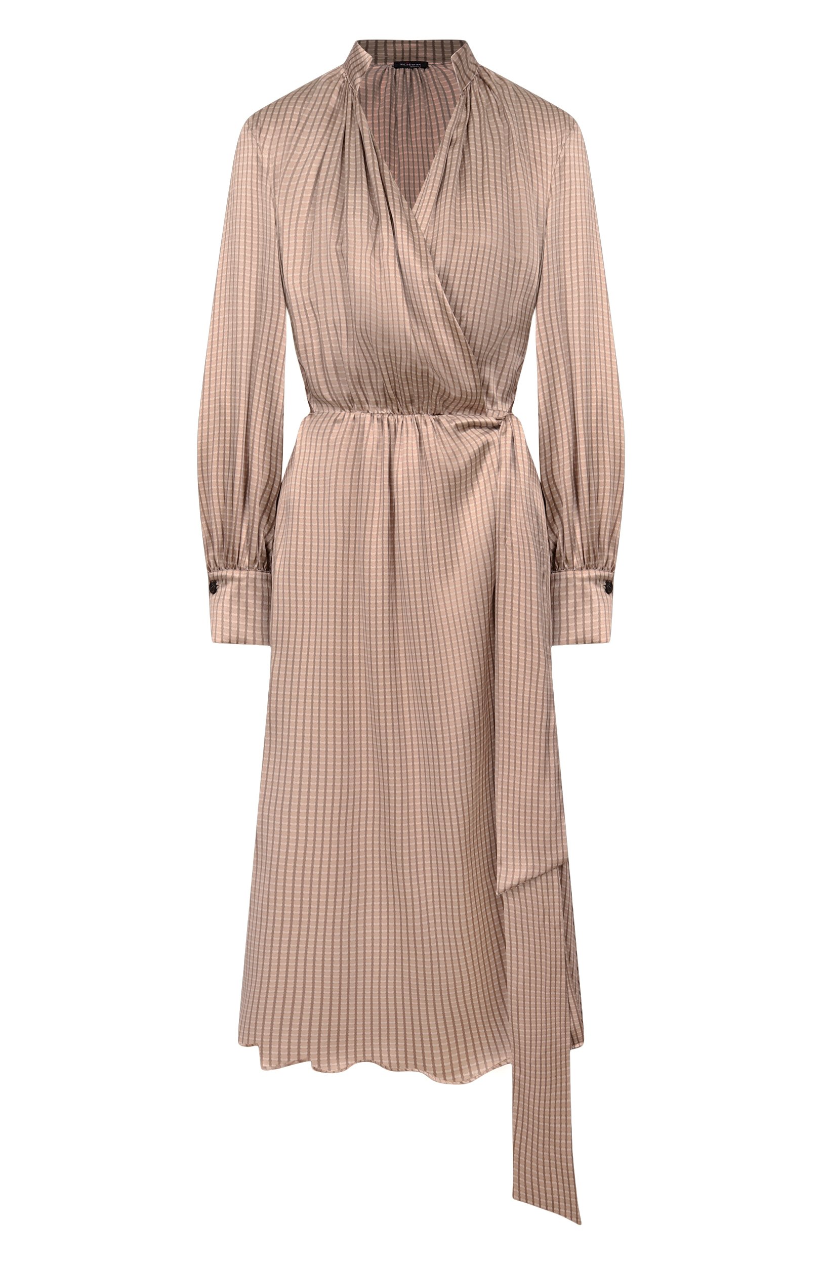 Атласное платье KITON бежевого цвета по цене 428000 руб., арт. D62319K0584I, фото 1 Атласное платье KITON, арт. D62319K0584I, фото 1