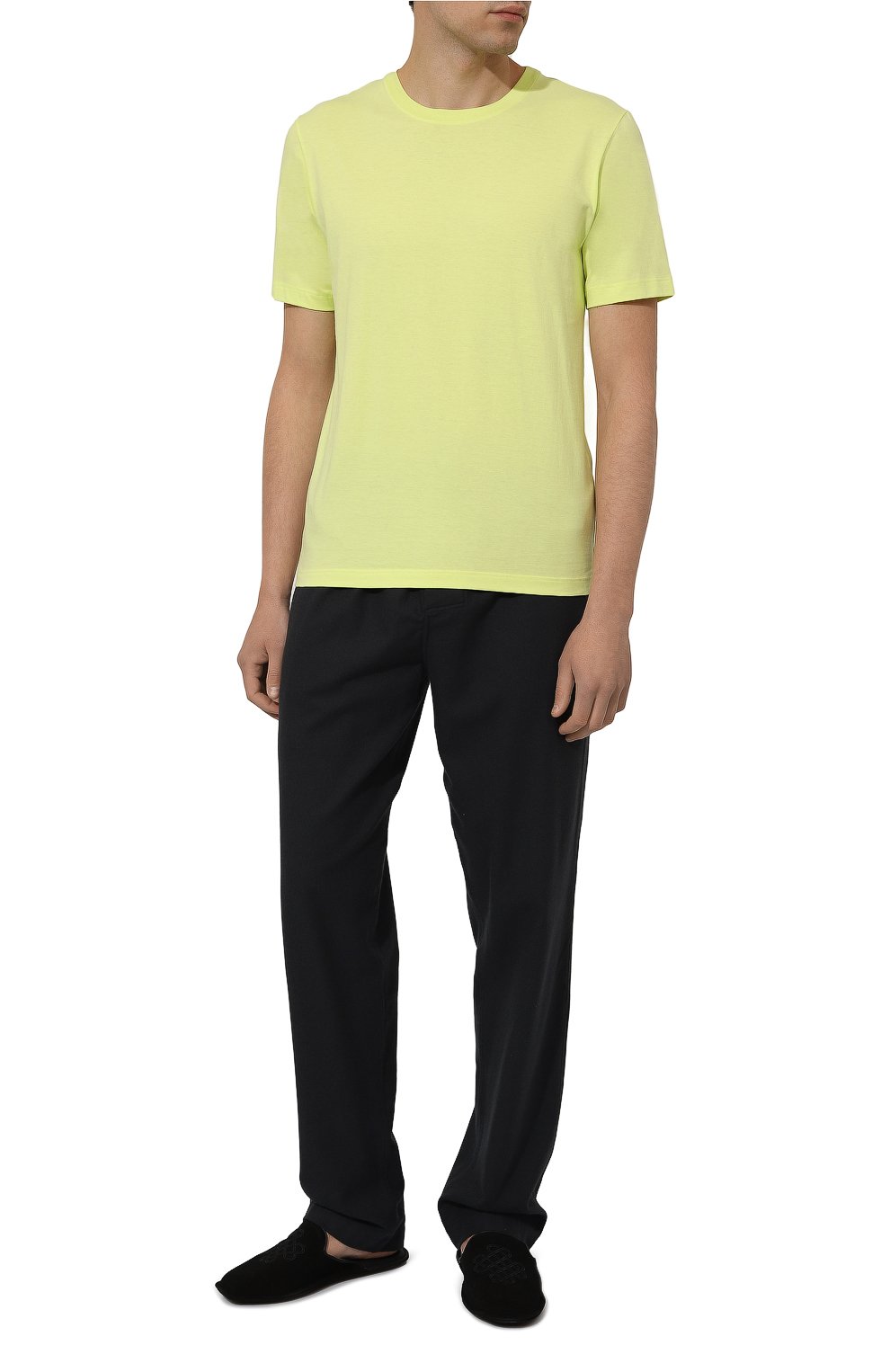 Хлопковая футболка HANRO желтого цвета по цене 9660 руб., арт. 075050, фото 2 Хлопковая футболка HANRO, арт. 075050, фото 2