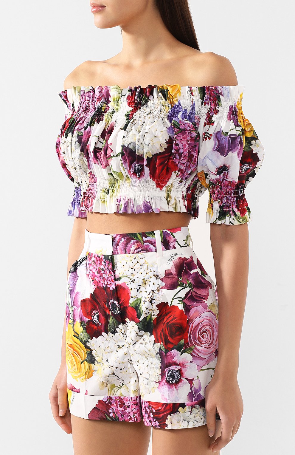 Хлопковый топ DOLCE & GABBANA разноцветного цвета по цене 58950 руб., арт. F71W9T/GDL71, фото 3 Хлопковый топ DOLCE & GABBANA, арт. F71W9T/GDL71, фото 3