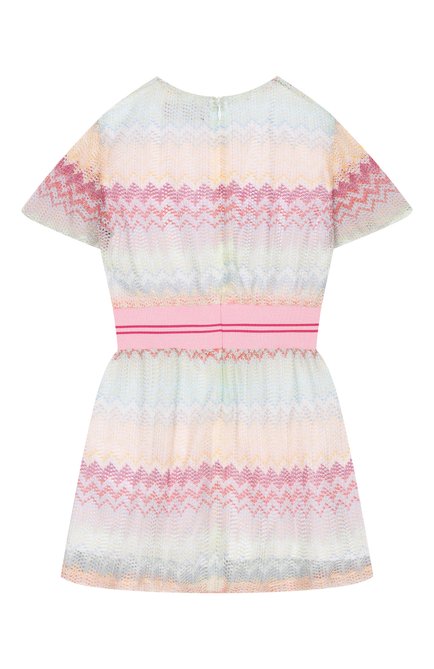 Детское платье из вискозы MISSONI разн�оцветного цвета, арт. MW1C01/Q0077/4-6 | Фото 2 (Драгоценные камни: Проставлено; Материал сплава: Проставлено; Рукава: Короткие; Материал внешний: Вискоза)