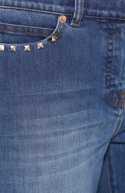 Укороченные расклешенные джинсы с шипами VALENTINO, арт. MB3DD03G/2PY, фото 5