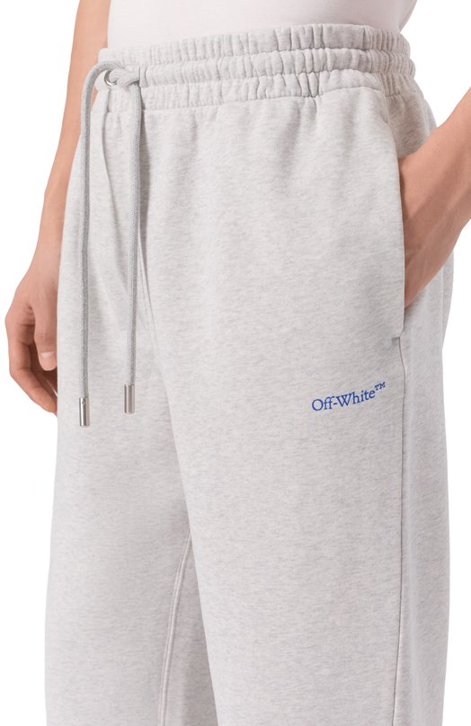 Хлопковые брюки Off-White 0MCH05AF25FLE002 Серый  0MCH05AF25FLE002 Фото 5