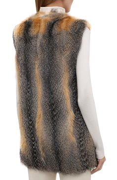 Женский жилет из меха лисицы SAINT LAURENT разноцветного цвета, арт. 664278/Y7RG2 | Фото 4 (Материал подклада: Купро; Длина (верхняя одежда): До середины бедра; Стили: Гламурный; Женское Кросс-КТ: Мех; Материал внешний: Натуральный мех; Региональные ограничения белый список (Axapta Mercury): RU; Драгоценные камни: Проставлено; Материал сплава: Проставлено; Кросс-КТ: Куртка)