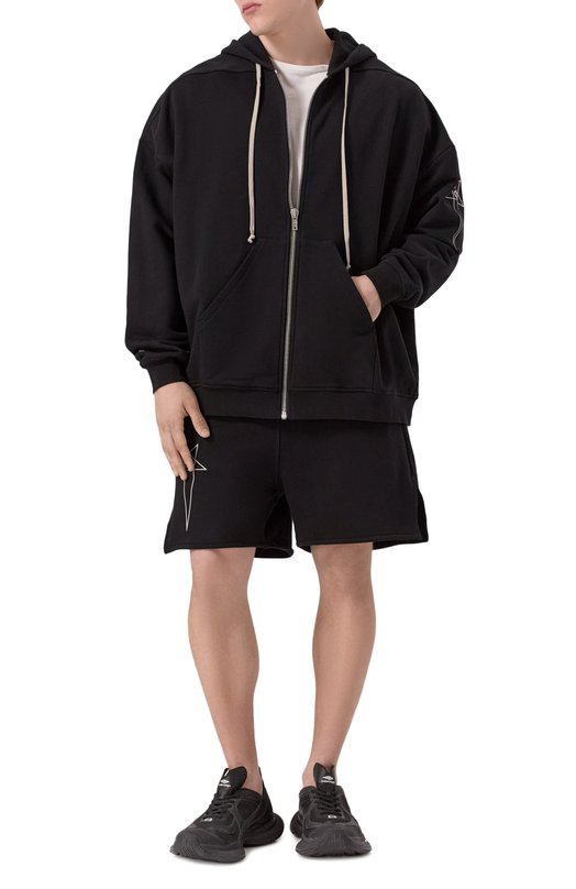 Хлопковая толстовка Rick Owens x Champion Rick Owens CM01E1663/CHFE Чёрный  CM01E1663/CHFE Фото 2