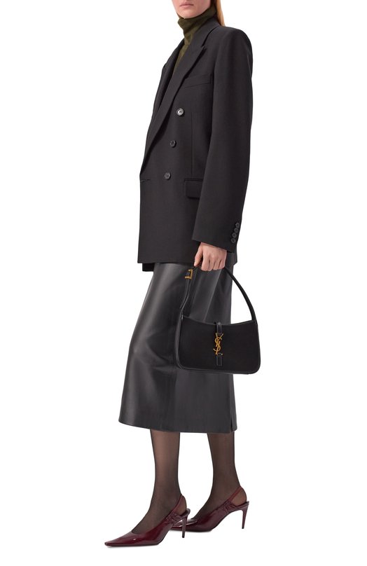 Кожаные туфли Anne-Marie 75 Saint Laurent 841183/AAEHI Бордовый  841183/AAEHI Фото 3