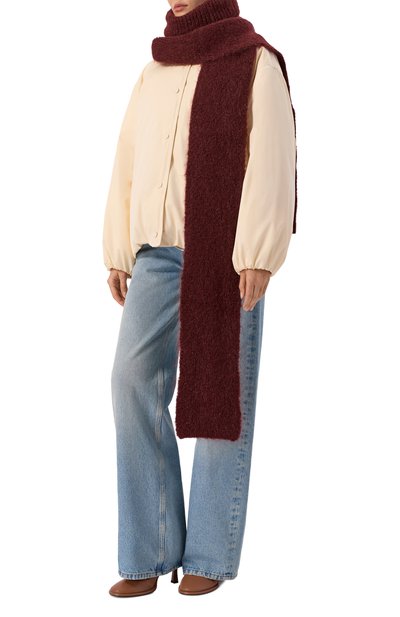 Шарф из мохера DRIES VAN NOTEN бордового цвета по цене 42850 руб., арт. 011255-2733-359, фото 2 Шарф из мохера DRIES VAN NOTEN, арт. 011255-2733-359, фото 2
