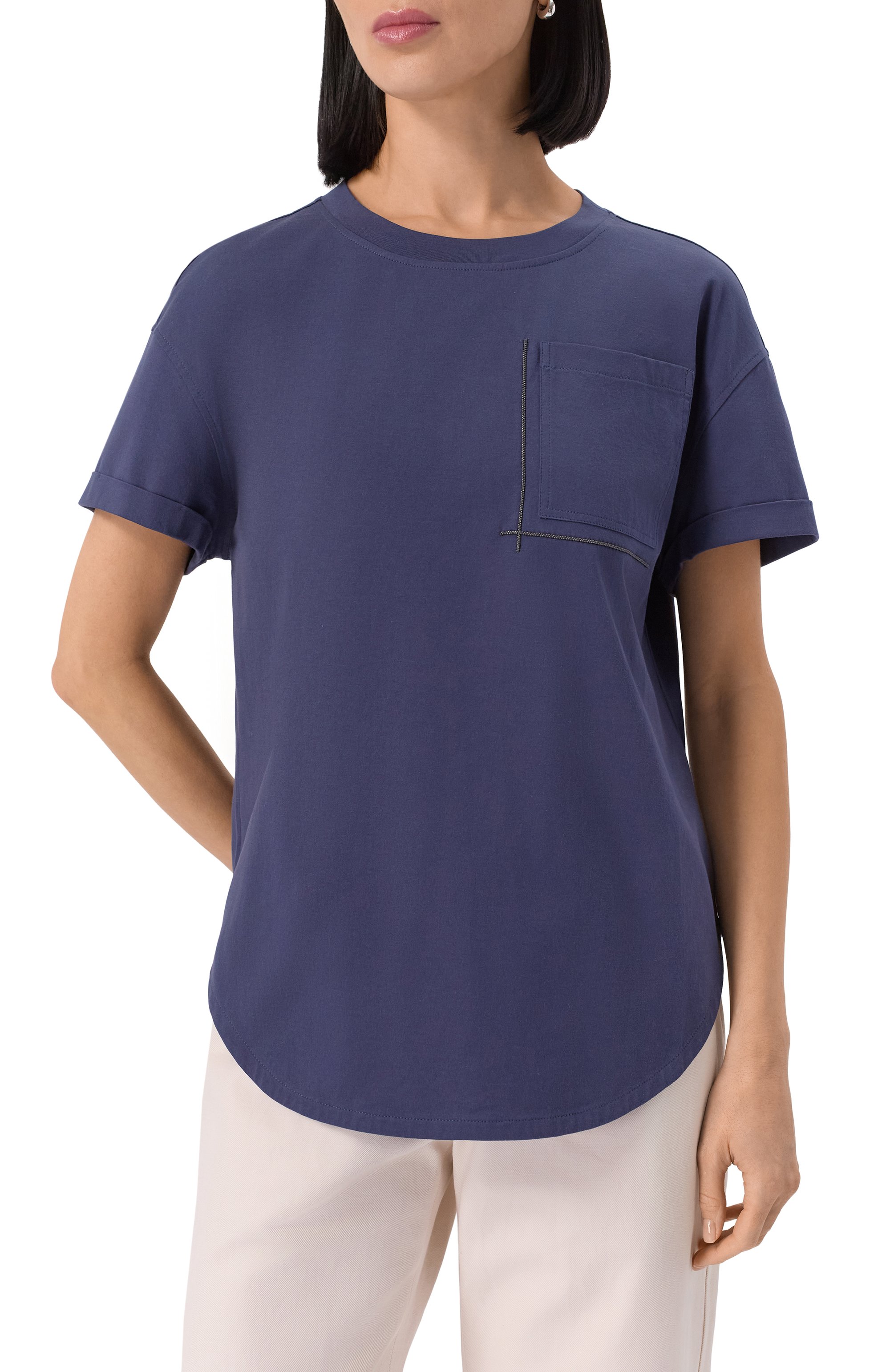 Хлопковая футболка BRUNELLO CUCINELLI, арт. M0T81HA850, фото 3