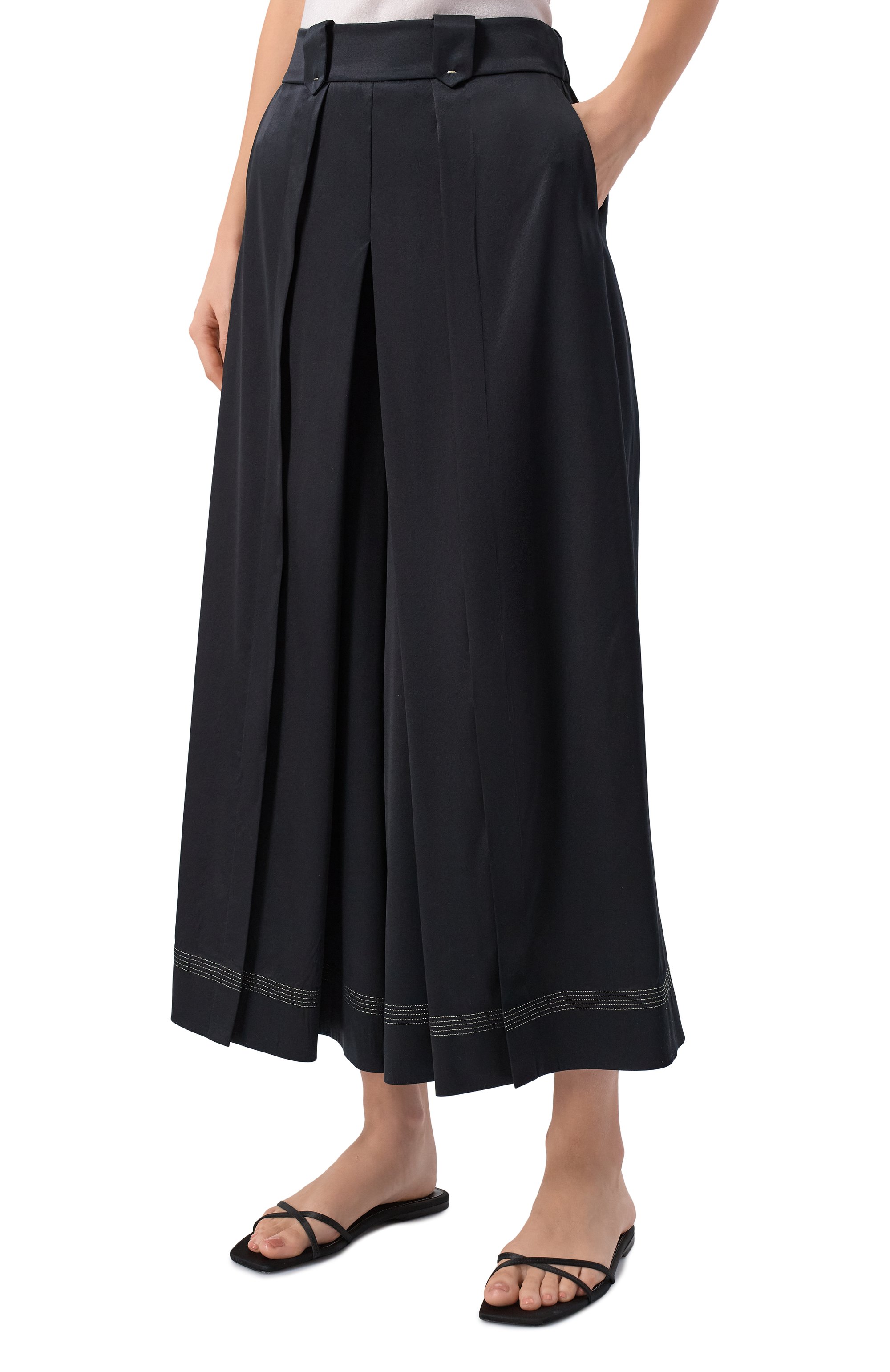 Шелковые кюлоты FREEAGE черного цвета по цене 78100 руб., арт. WS26.PT189.6003.900, фото 3 Шелковые кюлоты FREEAGE, арт. WS26.PT189.6003.900, фото 3