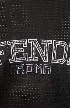 Мужская футболка FENDI черного цвета, арт. FAF692/APC2/F01I5 | Фото 5 (Материал сплава: Проставлено; Драгоценные камни: Проставлено; Материал внешний: Синтетический материал; Длина (для топов): Стандартные; Рукава: Короткие; Принт: С принтом; Стили: Спорт-шик)