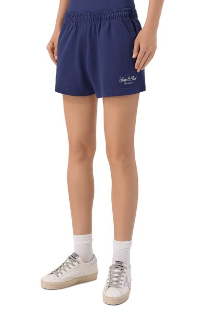 Хлопковые шорты SPORTY AND RICH темно-синего цвета по цене 17150 руб., арт. SH03776269BL106, фото 3 Хлопковые шорты SPORTY AND RICH, арт. SH03776269BL106, фото 3