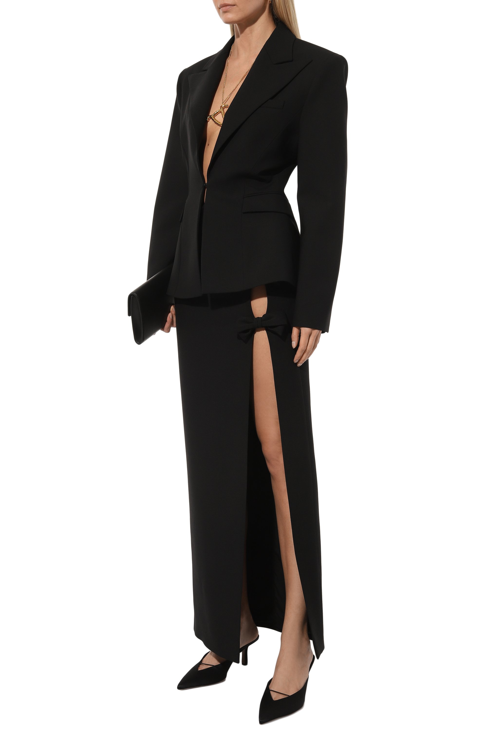 Шерстяная юбка VALENTINO черного цвета по цене 391000 руб., арт. 3B3RAA651CF, фото 2 Шерстяная юбка VALENTINO, арт. 3B3RAA651CF, фото 2