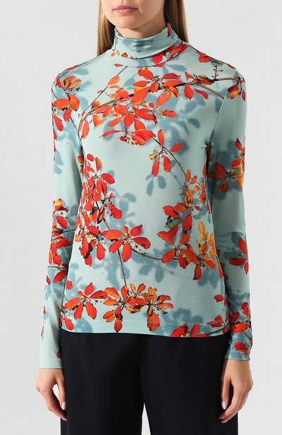 Водолазка с принтом DRIES VAN NOTEN синего цвета по цене 25650 руб., арт. 192-11142-8619, фото 3 Водолазка с принтом DRIES VAN NOTEN, арт. 192-11142-8619, фото 3