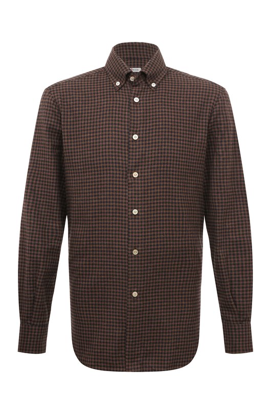 

Хлопковая рубашка Kiton, Коричневый